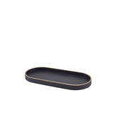 GenWare Oval Black Wood Veneer Tray 35x16.5cm